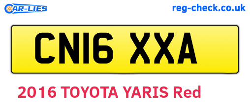 CN16XXA are the vehicle registration plates.