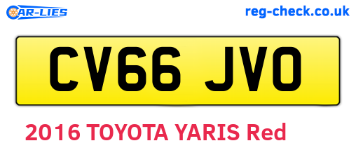 CV66JVO are the vehicle registration plates.
