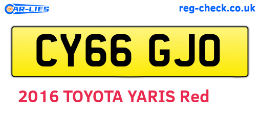 CY66GJO are the vehicle registration plates.