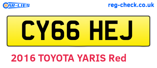 CY66HEJ are the vehicle registration plates.
