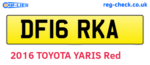 DF16RKA are the vehicle registration plates.