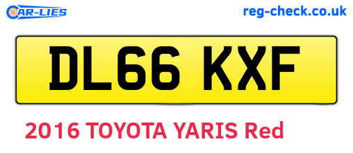 DL66KXF are the vehicle registration plates.