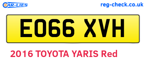 EO66XVH are the vehicle registration plates.