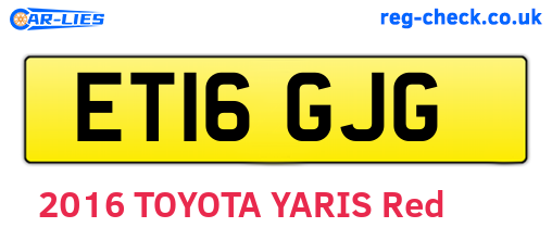 ET16GJG are the vehicle registration plates.