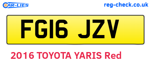 FG16JZV are the vehicle registration plates.