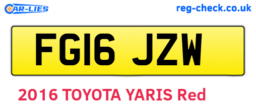 FG16JZW are the vehicle registration plates.