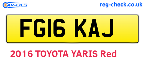 FG16KAJ are the vehicle registration plates.