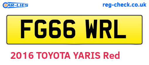 FG66WRL are the vehicle registration plates.