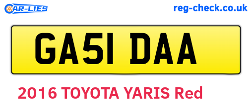 GA51DAA are the vehicle registration plates.