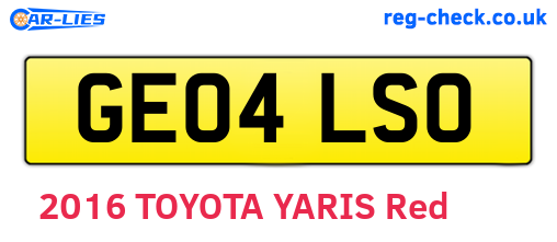 GE04LSO are the vehicle registration plates.