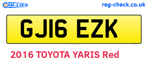 GJ16EZK are the vehicle registration plates.