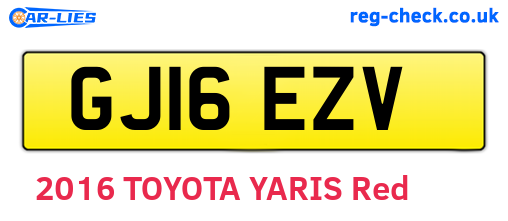 GJ16EZV are the vehicle registration plates.