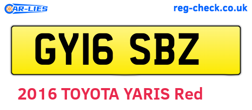 GY16SBZ are the vehicle registration plates.