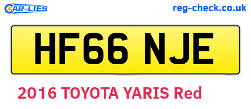 HF66NJE are the vehicle registration plates.