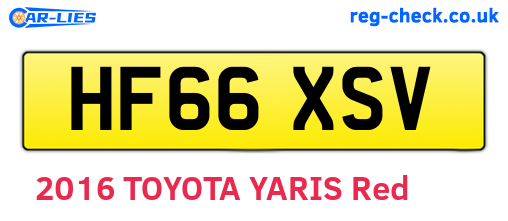 HF66XSV are the vehicle registration plates.