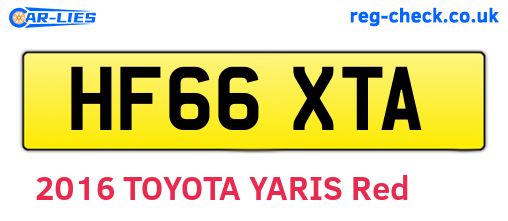 HF66XTA are the vehicle registration plates.