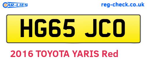 HG65JCO are the vehicle registration plates.