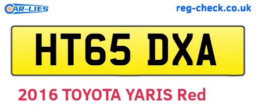 HT65DXA are the vehicle registration plates.