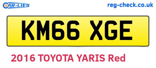 KM66XGE are the vehicle registration plates.