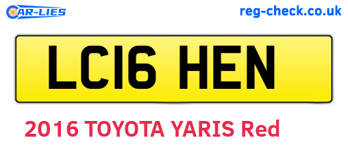 LC16HEN are the vehicle registration plates.
