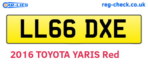 LL66DXE are the vehicle registration plates.