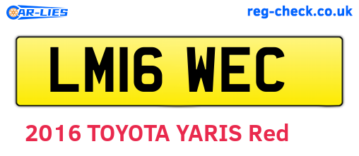 LM16WEC are the vehicle registration plates.