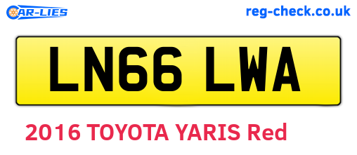 LN66LWA are the vehicle registration plates.