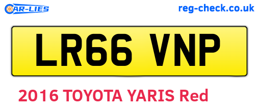 LR66VNP are the vehicle registration plates.