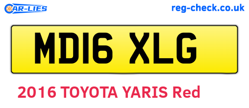 MD16XLG are the vehicle registration plates.