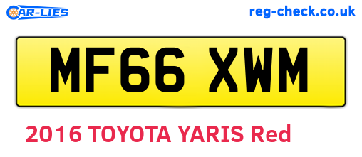 MF66XWM are the vehicle registration plates.
