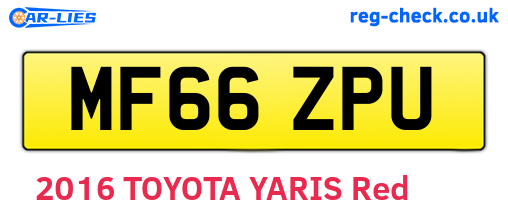 MF66ZPU are the vehicle registration plates.