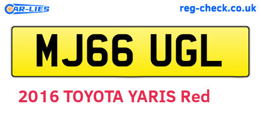 MJ66UGL are the vehicle registration plates.