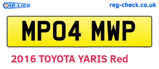MP04MWP are the vehicle registration plates.