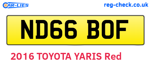 ND66BOF are the vehicle registration plates.