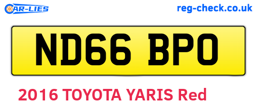 ND66BPO are the vehicle registration plates.