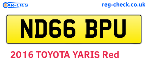 ND66BPU are the vehicle registration plates.