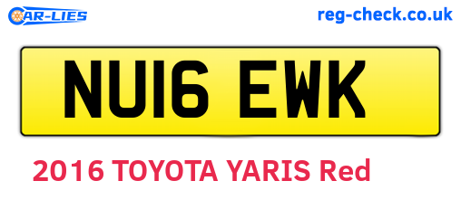 NU16EWK are the vehicle registration plates.