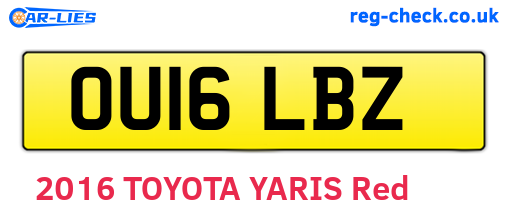 OU16LBZ are the vehicle registration plates.