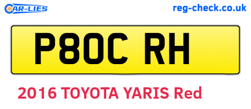 P80CRH are the vehicle registration plates.