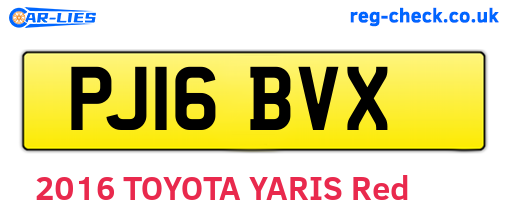PJ16BVX are the vehicle registration plates.