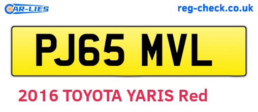 PJ65MVL are the vehicle registration plates.
