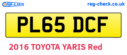 PL65DCF are the vehicle registration plates.