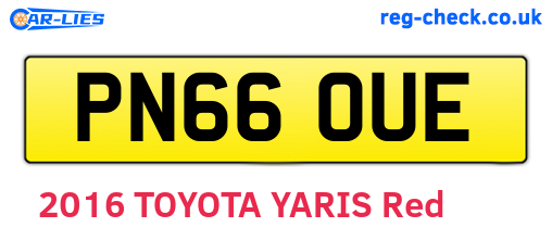 PN66OUE are the vehicle registration plates.