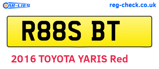 R88SBT are the vehicle registration plates.