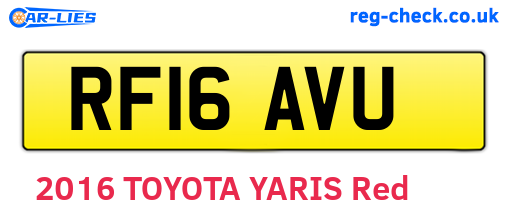 RF16AVU are the vehicle registration plates.