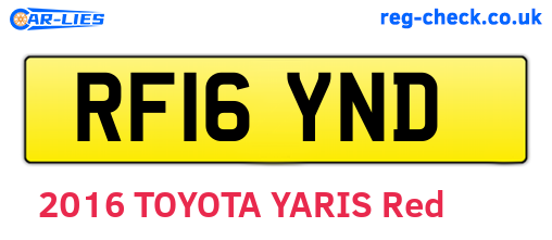 RF16YND are the vehicle registration plates.