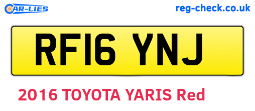 RF16YNJ are the vehicle registration plates.