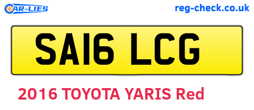SA16LCG are the vehicle registration plates.