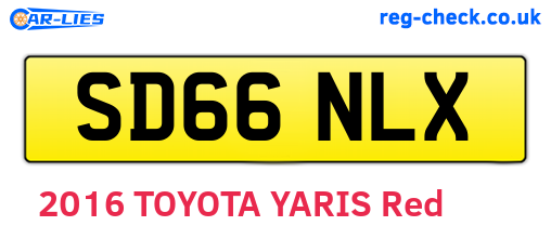 SD66NLX are the vehicle registration plates.