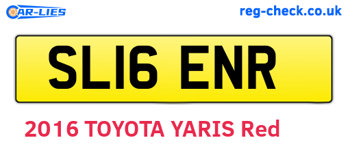 SL16ENR are the vehicle registration plates.